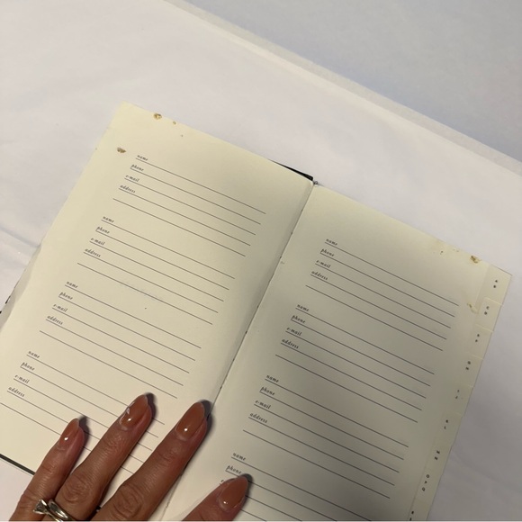 KATE SPADE "OCCASIONS AND CONTACTS" ADDRESS BOOK - Black Stripes - Picture 5 of 12